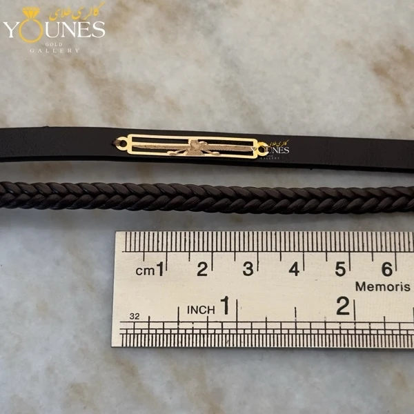 دستبند طلا چرم مردانه L157